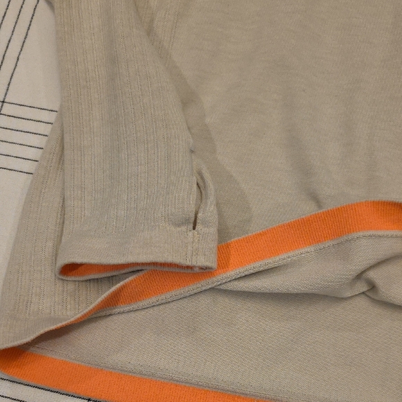 Adidas Cream Hoodie with Orange Accents - Picture 2 of 8